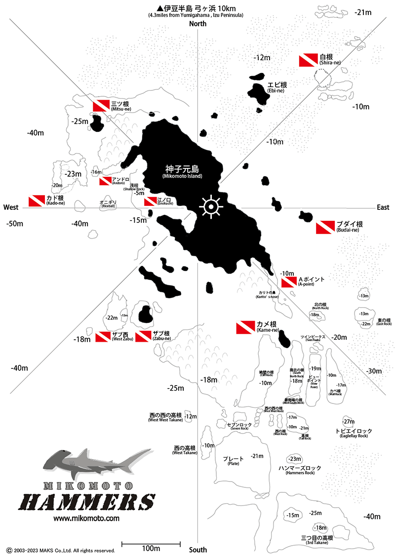神子元島 ダイビングマップ
